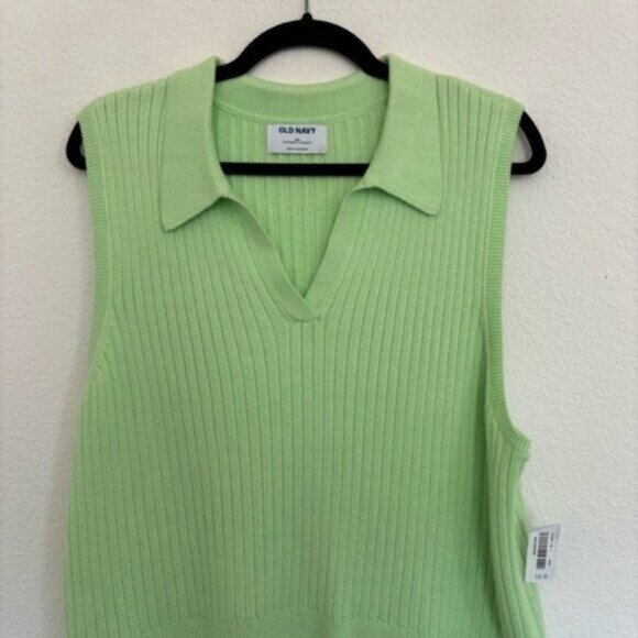 Old Navy Size XXL Sleeveless Rib Knit Polo Top NWT - Picture 2 of 8